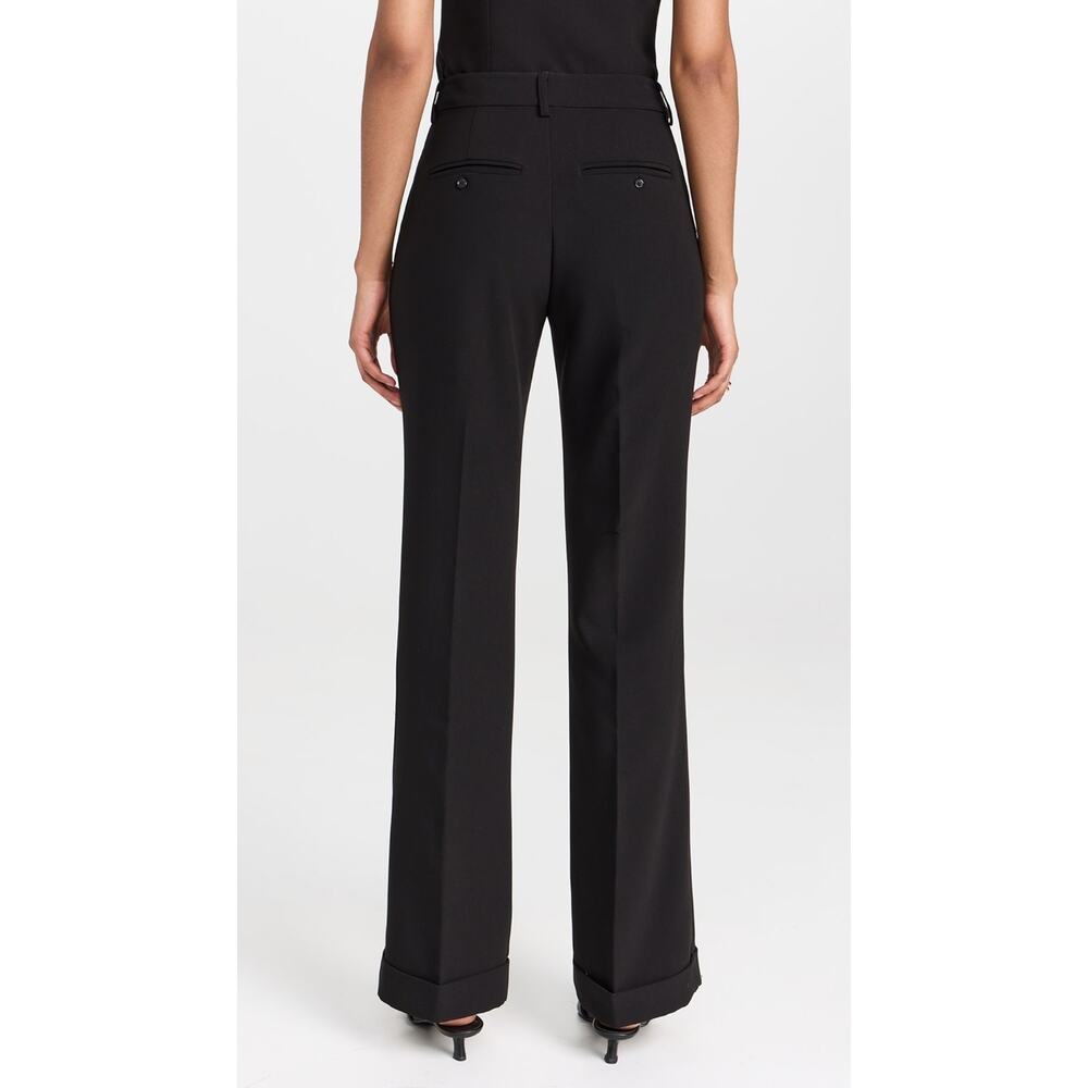 PAIGE NWT Aracelli Pants Trousers Pleated Cuffed Black Sz 6  MSRP $250 - Picture 3 of 11